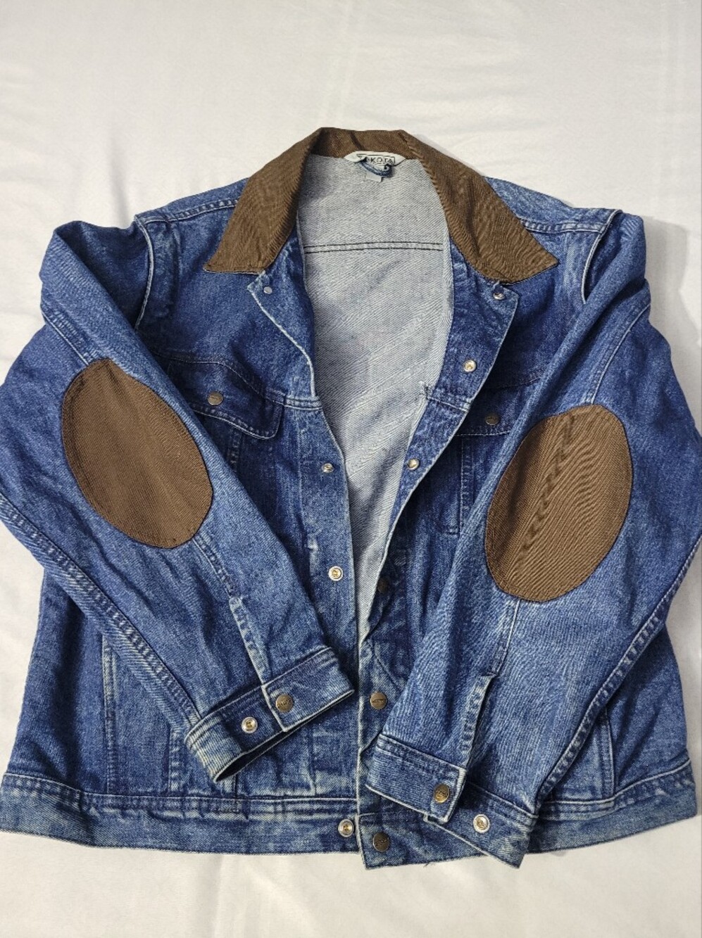 Dakota Men's Blue Denim Trucker Jean Jacket (2 in 1) with Brown Elbow Patches